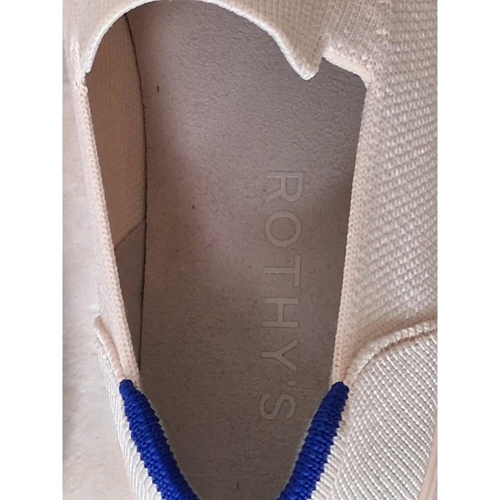 Unisex Rothy's Slip On Sneakers Cream with Blue Stripe At Back Size W9 or M7.5 - Picture 4 of 8